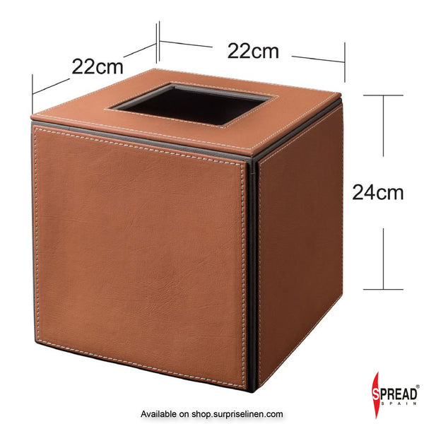 Spread Spain - Leather Dustbin 12 Litre (Orange)