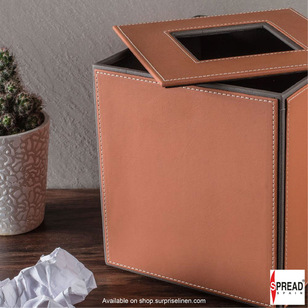 Spread Spain - Leather Dustbin 12 Litre (Orange)