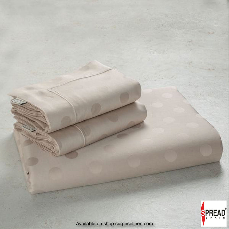 Spread Spain - Italian Jacquard Collection 450 TC Bed Sheet Set (Beige Dot)