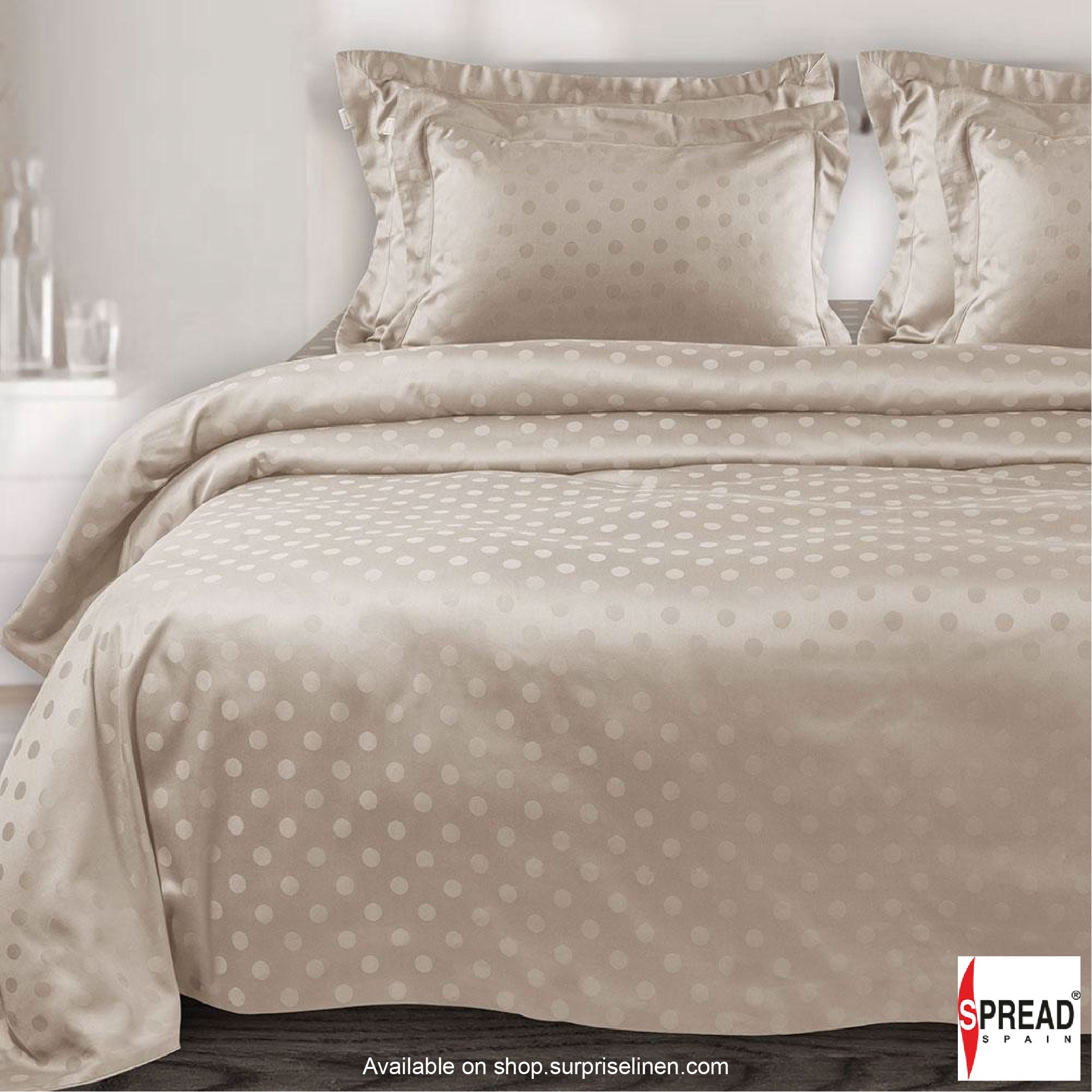 Spread Spain - Italian Jacquard Collection Collection 450 Thread Count Bed Sheet Set (Beige Dot)