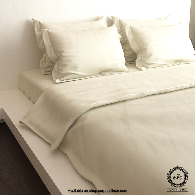 Mark Home- 100% Organic Cotton Satin Fabric 400 TC Naturelle Bedding Set 6 Pcs (Ivory)