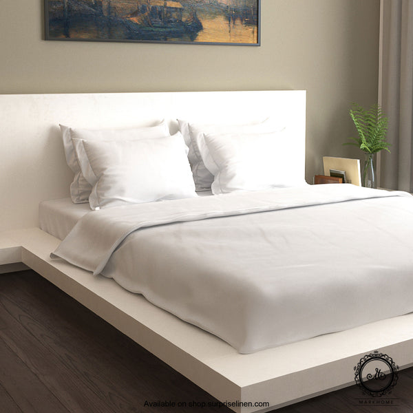 Mark Home- 100% Organic Cotton Satin Fabric 400 TC Naturelle Bedding Set 6 Pcs (White)