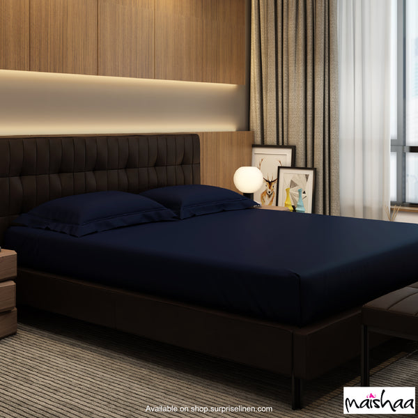 Maishaa - Pure Life Collection Bed Sheet Set (Navy Blue)