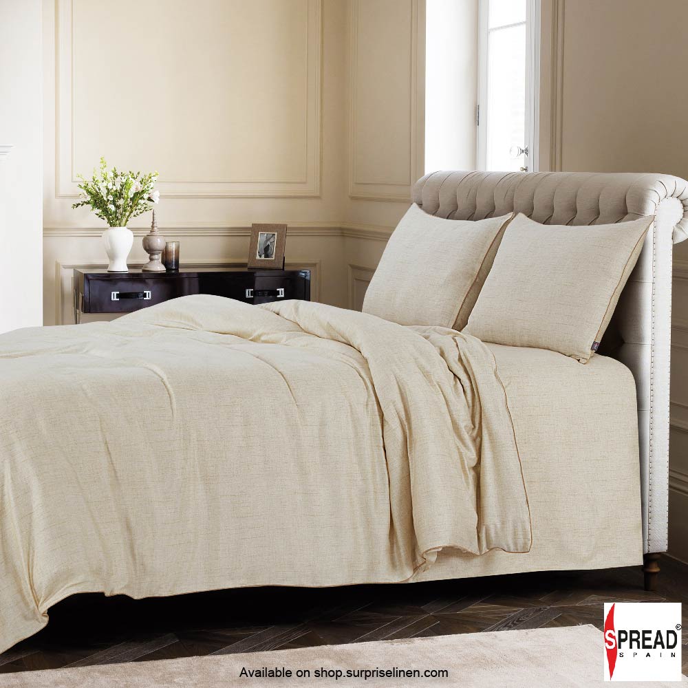 Spread Spain - Grain De Glace Collection 400 Thread Count Cotton Bedding Set (Off White)