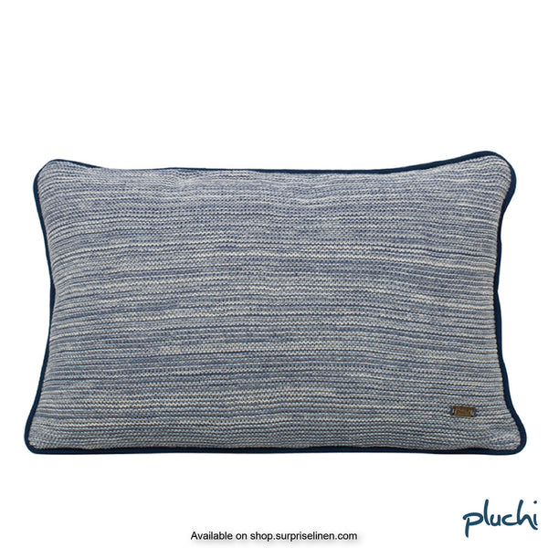 Pluchi - Romy Rectangle Cotton Knitted Cushion Cover (Marine / Natural)