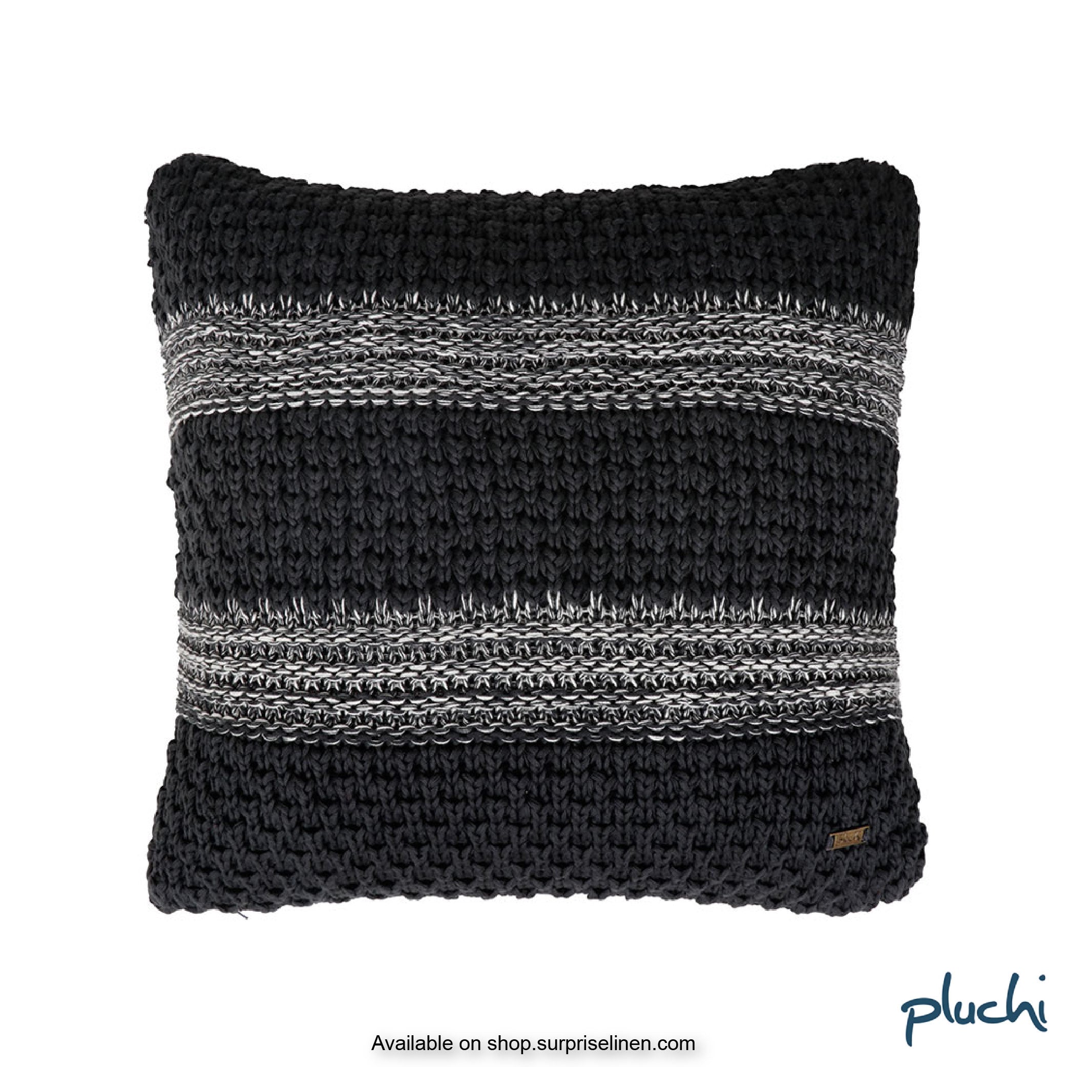 Pluchi - Portiere Knitted Cushion Cover (Charcoal Grey)