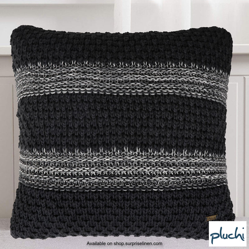 Pluchi - Portiere Knitted Cushion Cover (Charcoal Grey)