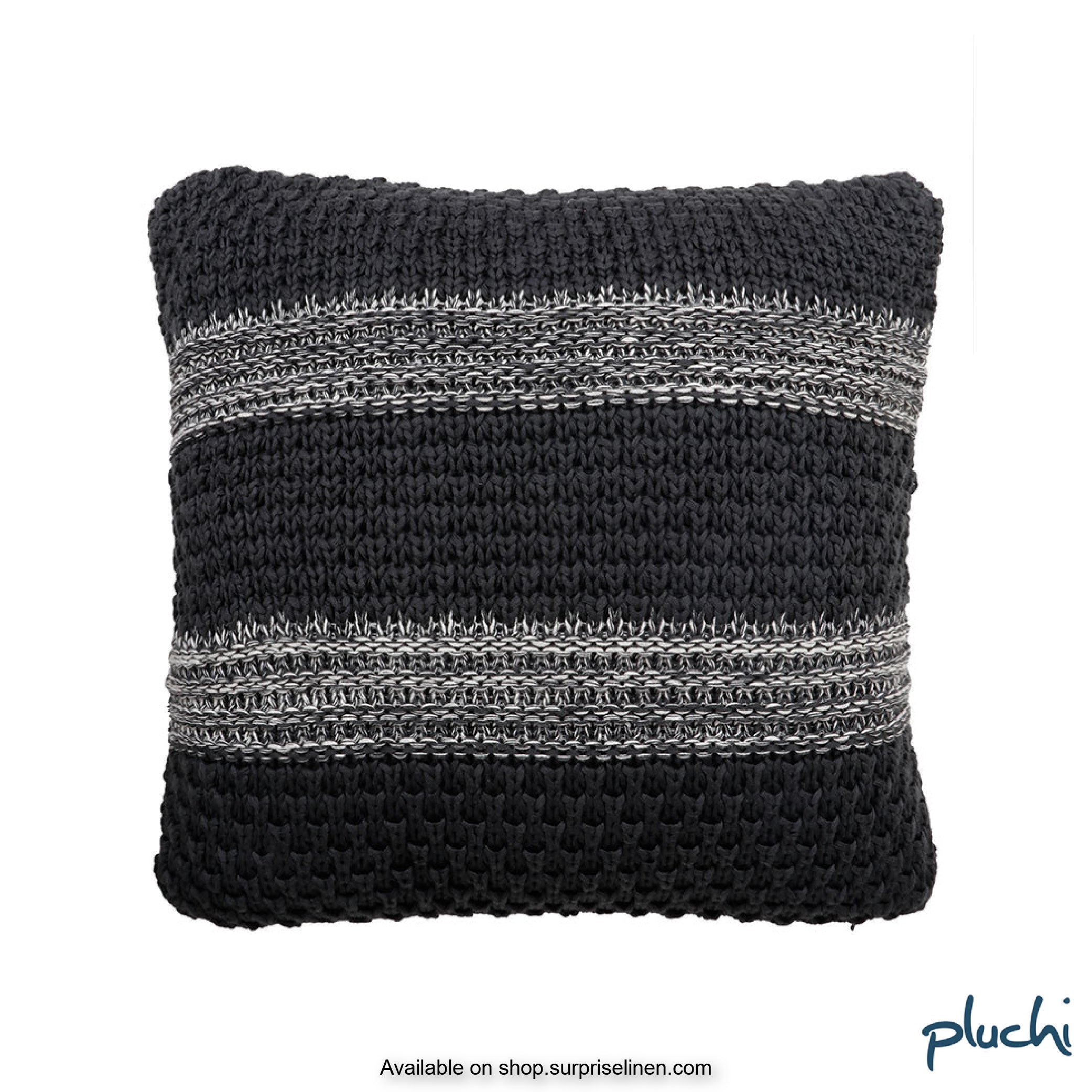 Pluchi - Portiere Knitted Cushion Cover (Charcoal Grey)