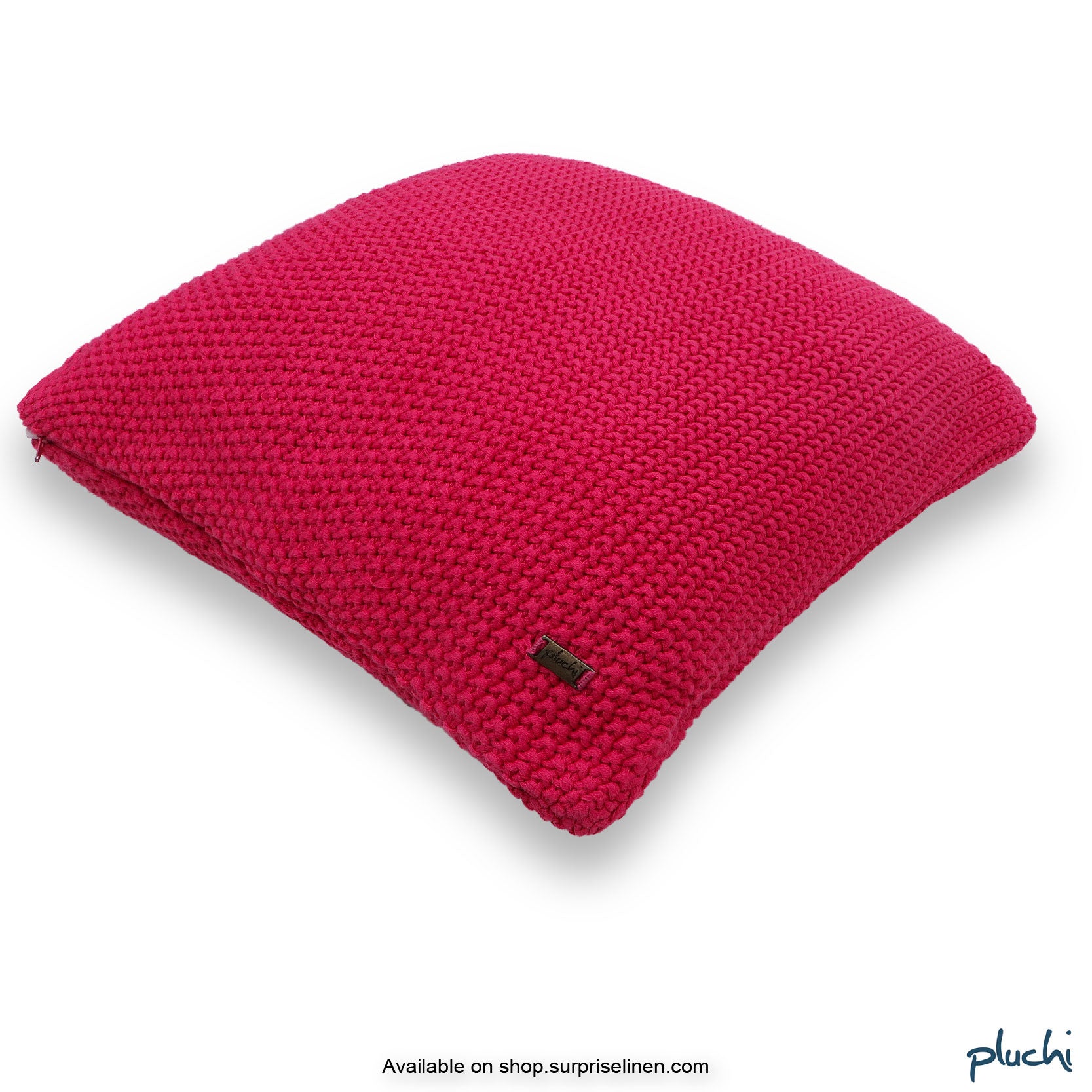 Pluchi - Knit & Purl Knitted Cushion Cover (Fuschia)