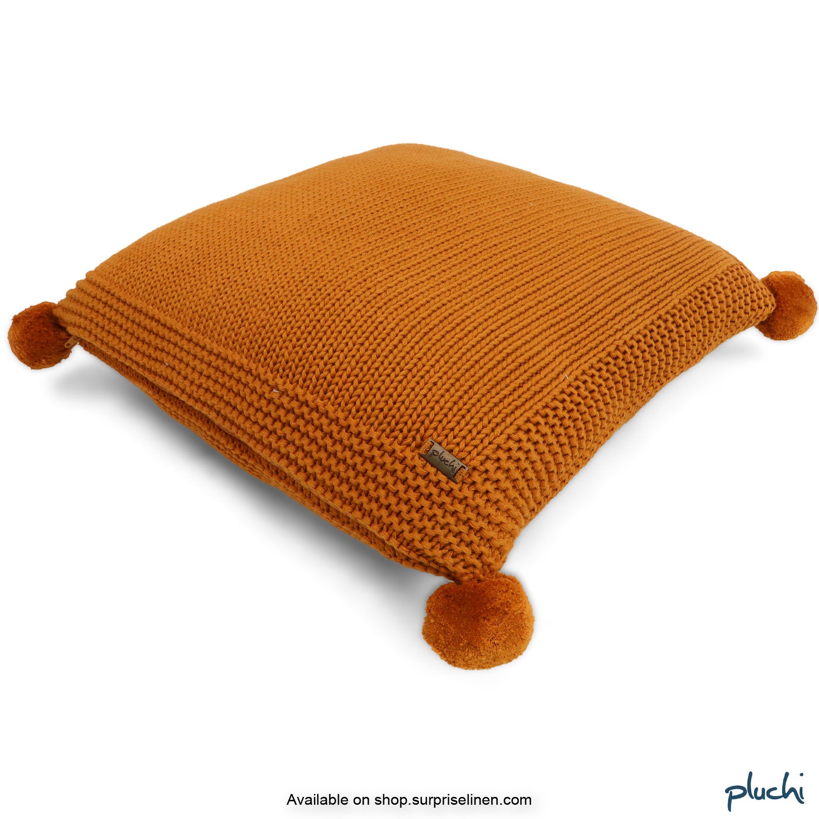 Pluchi - Chunky Knit Knitted Cushion Cover (Mustard)