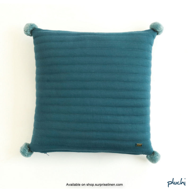 Pluchi - Aydin Cotton Knitted Cushion Cover (Steel Blue )