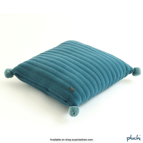 Pluchi - Aydin Cotton Knitted Cushion Cover (Steel Blue )