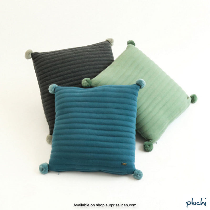 Pluchi - Aydin Cotton Knitted Cushion Cover (Dark Grey)