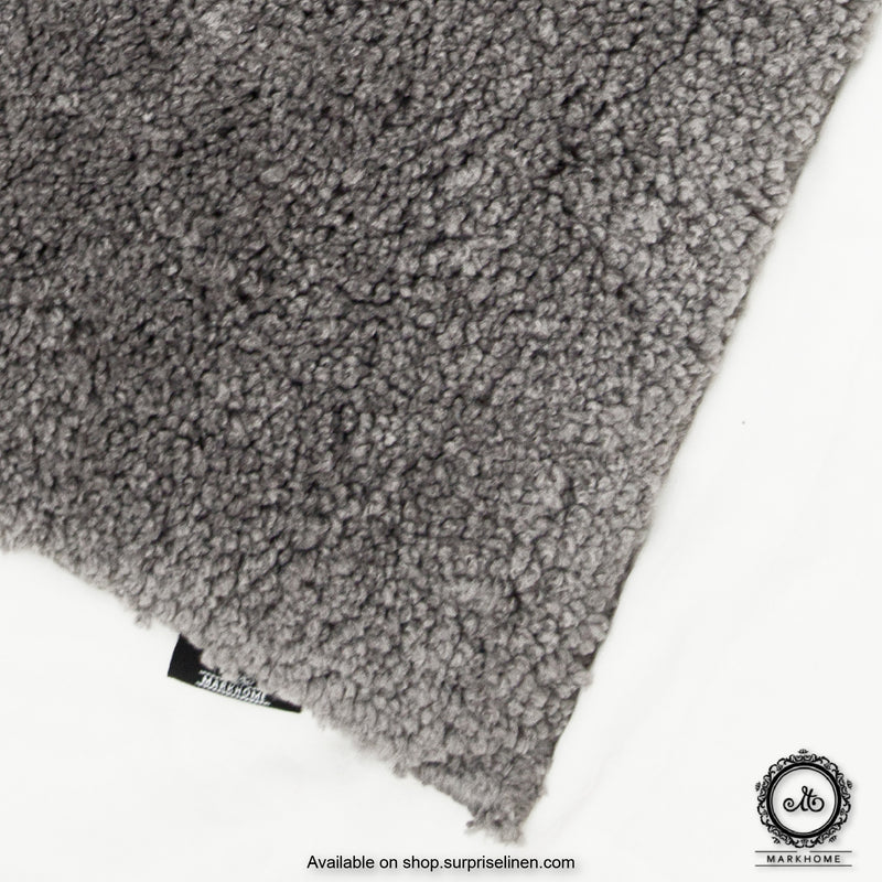 Mark Home - 100% Micro Anti Skid Durable Softness Plush Lustrous Rugs 40cm x 60cm (Grey)