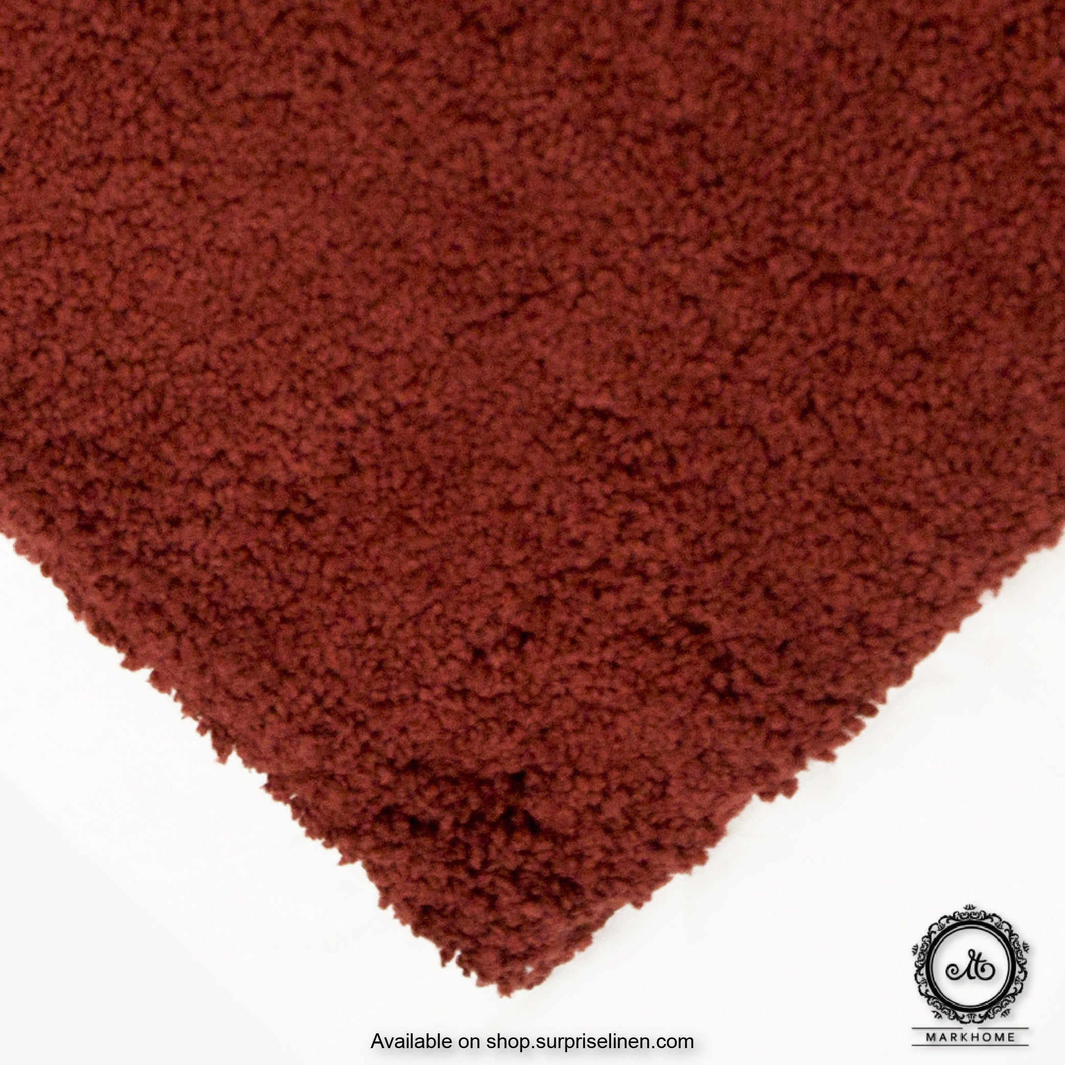 Mark Home - 100% Micro Anti Skid Durable Softness Plush Lustrous Rugs 40cm x 60cm (Maroon)