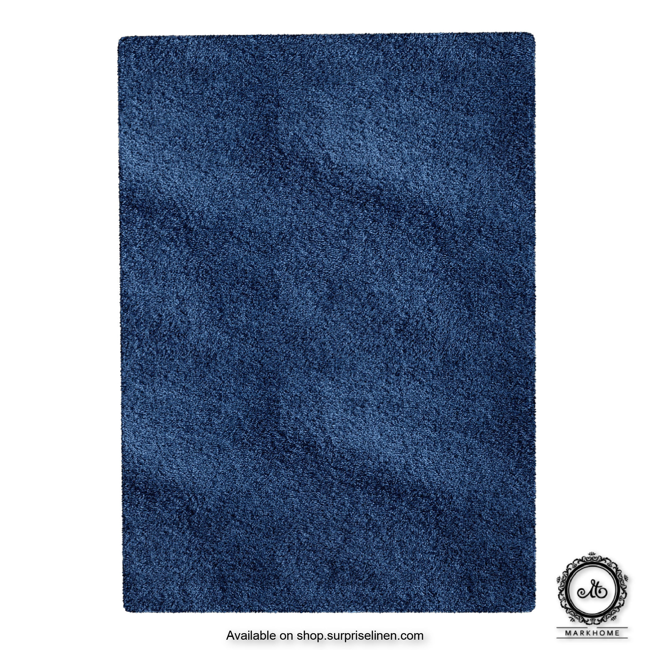 Mark Home - 100% Micro Anti Skid Durable Softness Plush Lustrous Rugs 50cm x 70cm (Navy)