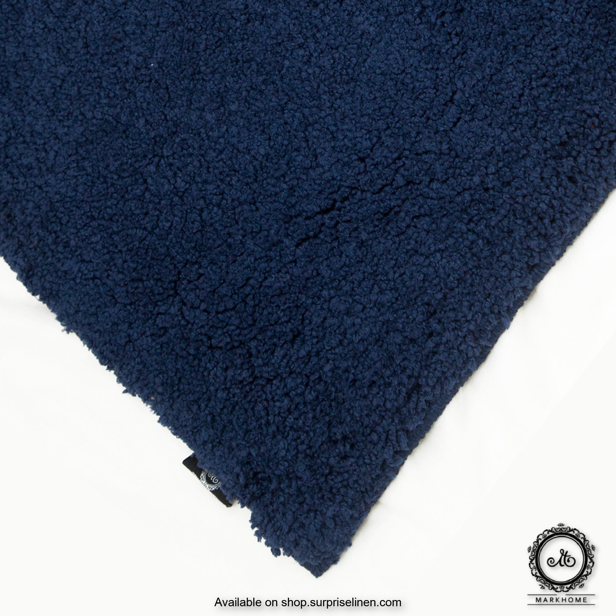 Mark Home - 100% Micro Anti Skid Durable Softness Plush Lustrous Rugs 40cm x 60cm (Navy)