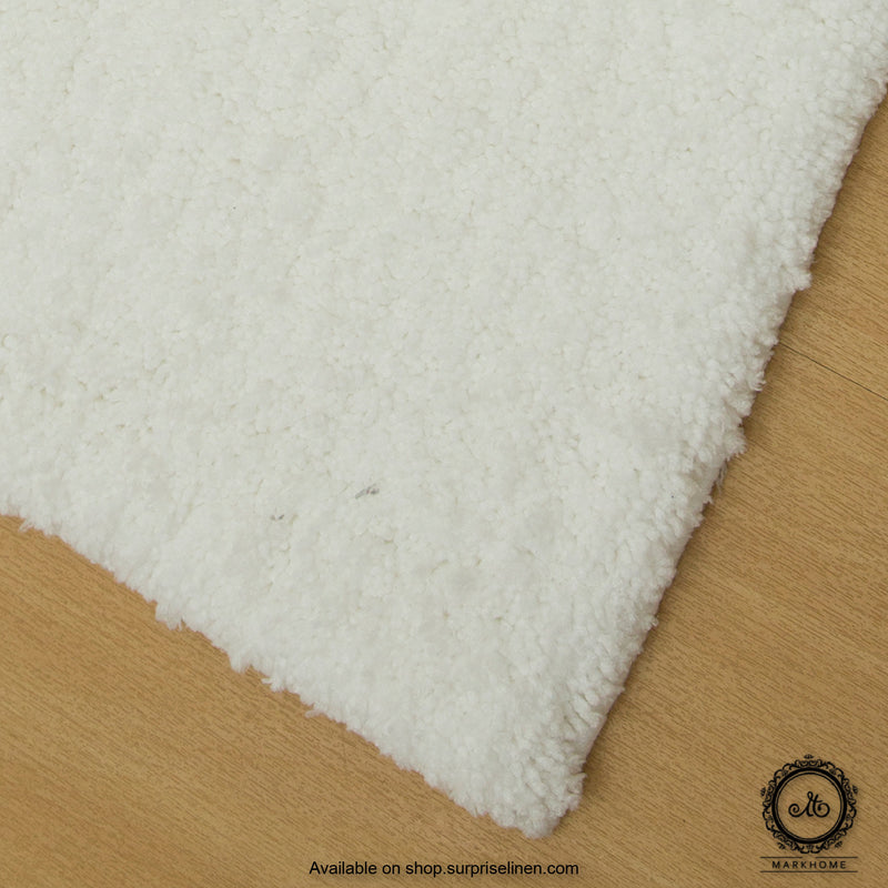 Mark Home - 100% Micro Anti Skid Durable Softness Plush Lustrous Rugs 40cm x 60cm (White)