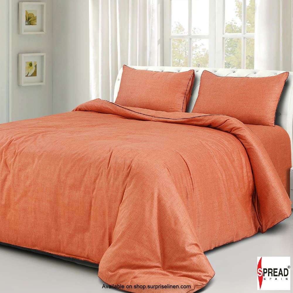 Spread Spain - Grain De Glace Collection 400 Thread Count Cotton Bedding Set (Rust)