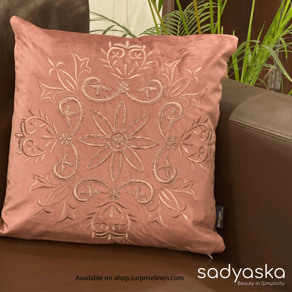 Sadyaska - Decorative Flora Velvet Cushion Cover (Blush)
