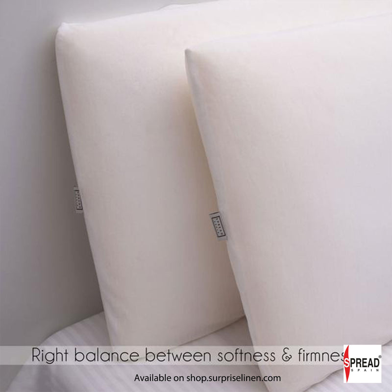Spread Spain - Slim Flat Pillow 3 inches Thick (White)