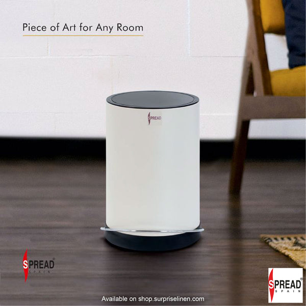 Spread Spain - Stainless Steel Dustbin 6 Litres (Off White)
