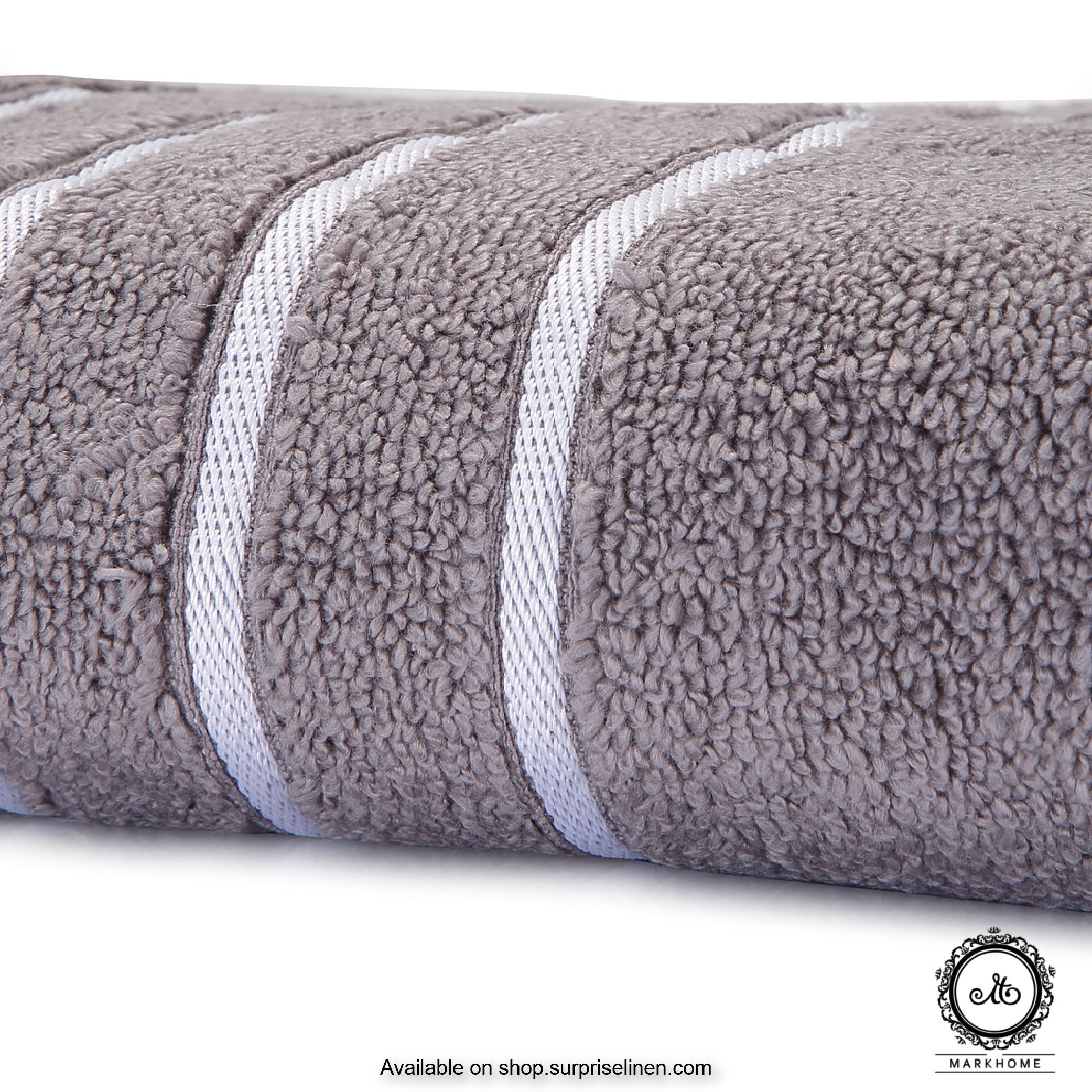 Mark Home - 100% Cotton 500 GSM Zero Twist Anti Microbial Treated Simply Soft Bath Towel (Grey)