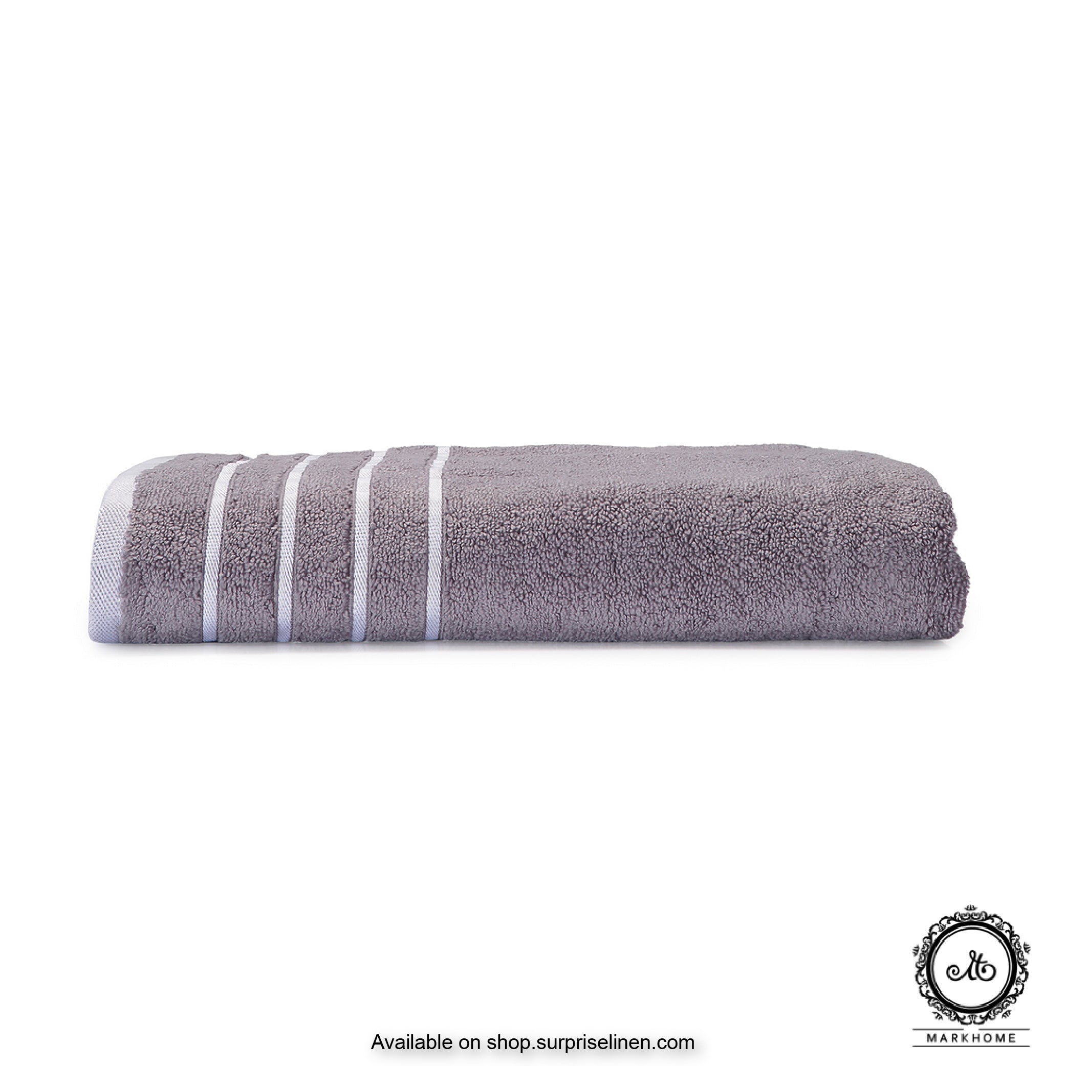 Mark Home - 100% Cotton 500 GSM Zero Twist Anti Microbial Treated Simply Soft Bath Towel (Grey)