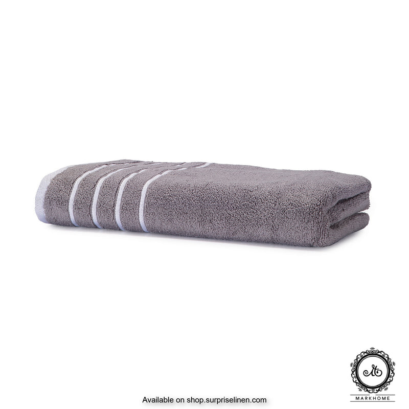 Mark Home - 100% Cotton 500 GSM Zero Twist Anti Microbial Treated Simply Soft Bath Towel (Grey)