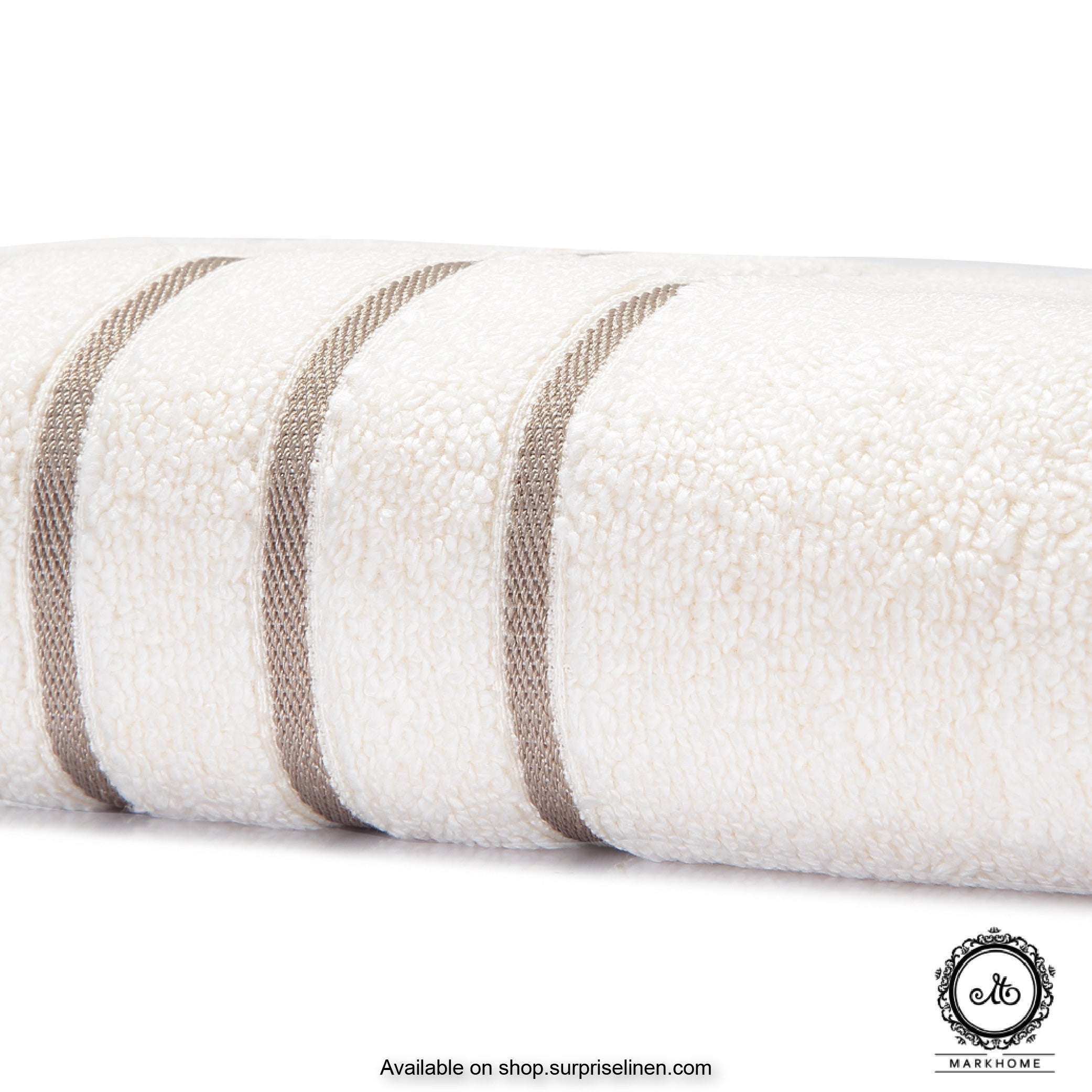 Mark Home - 100% Cotton 500 GSM Zero Twist Anti Microbial Treated Simply Soft Bath Towel (Ivory)