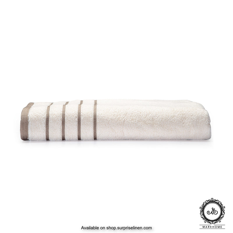 Mark Home - 100% Cotton 500 GSM Zero Twist Anti Microbial Treated Simply Soft Bath Towel (Ivory)