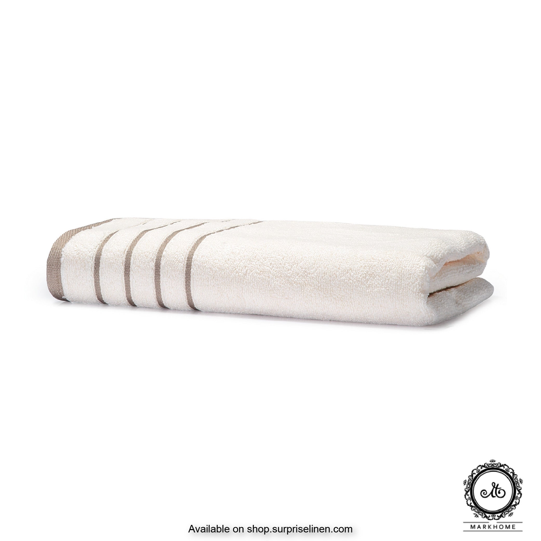 Mark Home - 100% Cotton 500 GSM Zero Twist Anti Microbial Treated Simply Soft Bath Towel (Ivory)