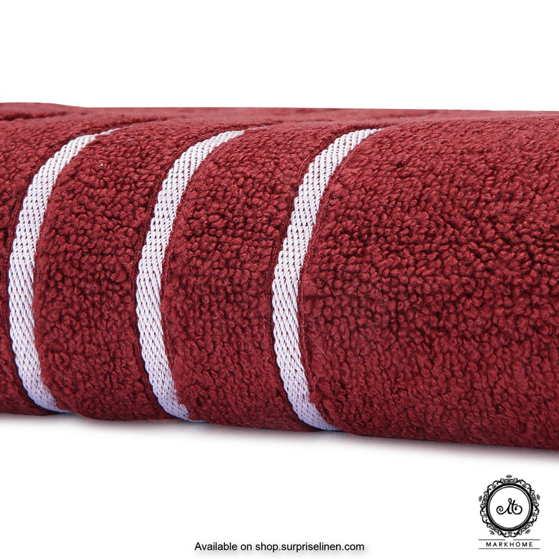 Mark Home - 100% Cotton 500 GSM Zero Twist Anti Microbial Treated Simply Soft Bath Towel (Maroon)