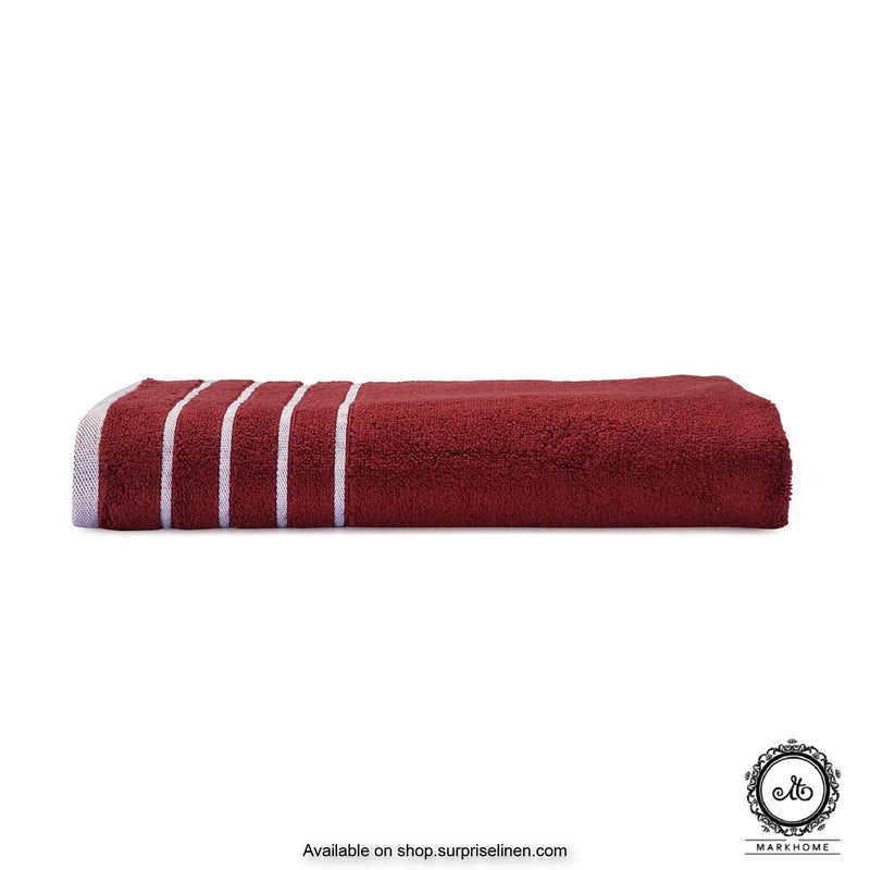 Mark Home - 100% Cotton 500 GSM Zero Twist Anti Microbial Treated Simply Soft Bath Towel (Maroon)
