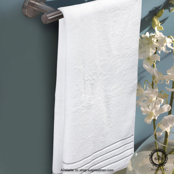 Mark Home - 100% Cotton 500 GSM Zero Twist Anti Microbial Treated Simply Soft Bath Towel (White)