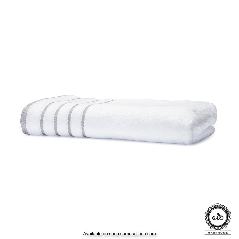 Mark Home - 100% Cotton 500 GSM Zero Twist Anti Microbial Treated Simply Soft Bath Towel (White)