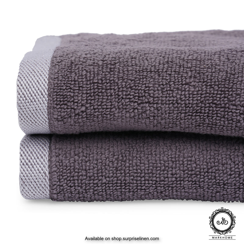 Mark Home - 100% Cotton 500 GSM Zero Twist Anti Microbial Treated Simply Soft Face Towel Set of 04 Pcs (Grey)