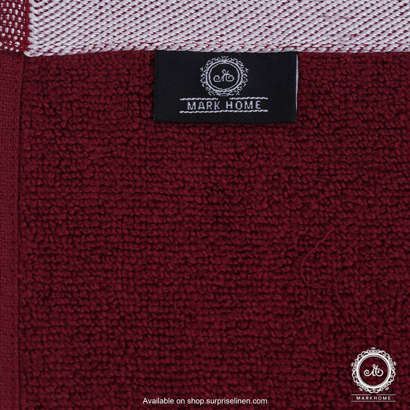 Mark Home - 100% Cotton 500 GSM Zero Twist Anti Microbial Treated Simply Soft Face Towel Set of 04 Pcs (Maroon)