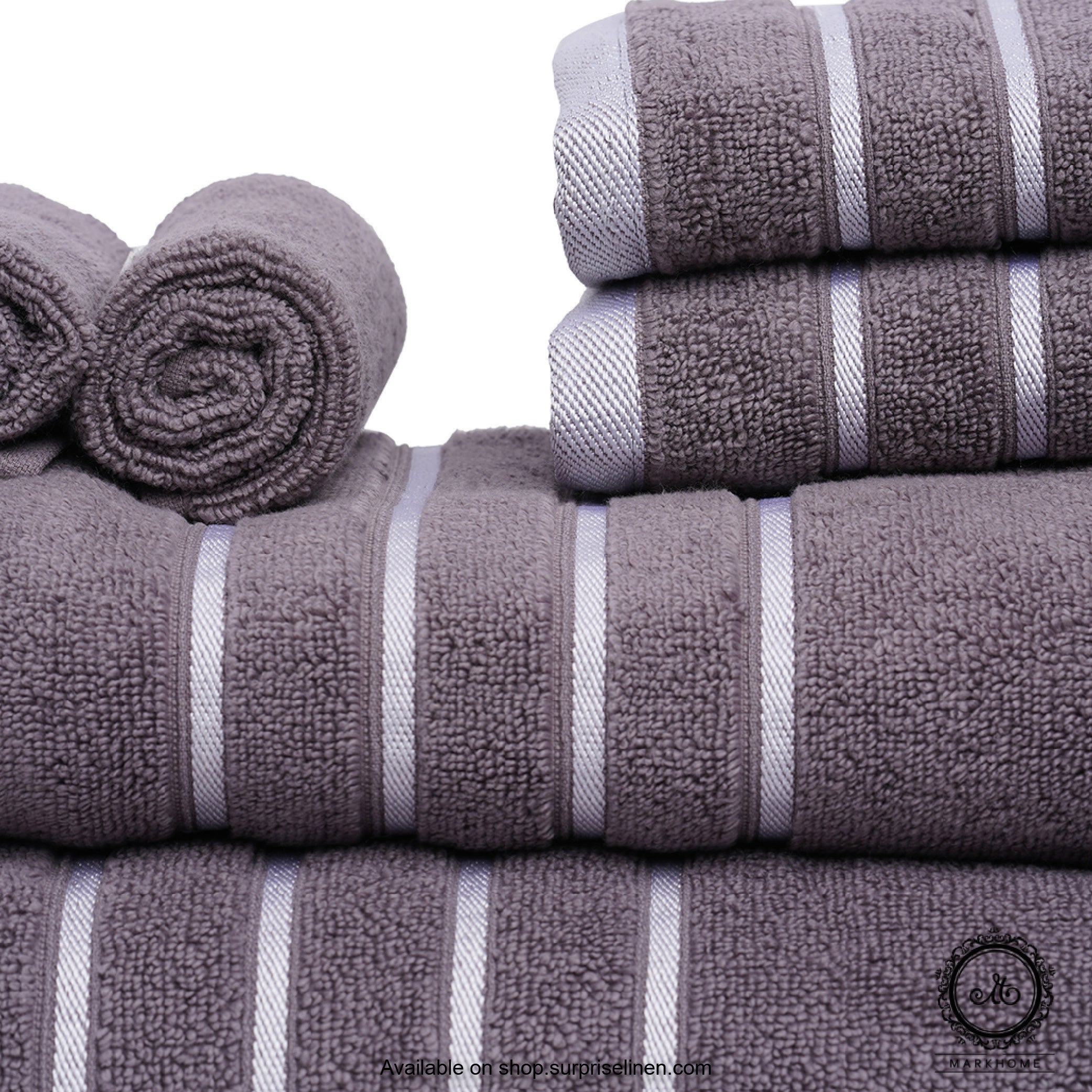 Mark Home - 100% Cotton 500 GSM Zero Twist Anti Microbial Treated Simply Soft Gift Set of 06 Pcs (Grey)