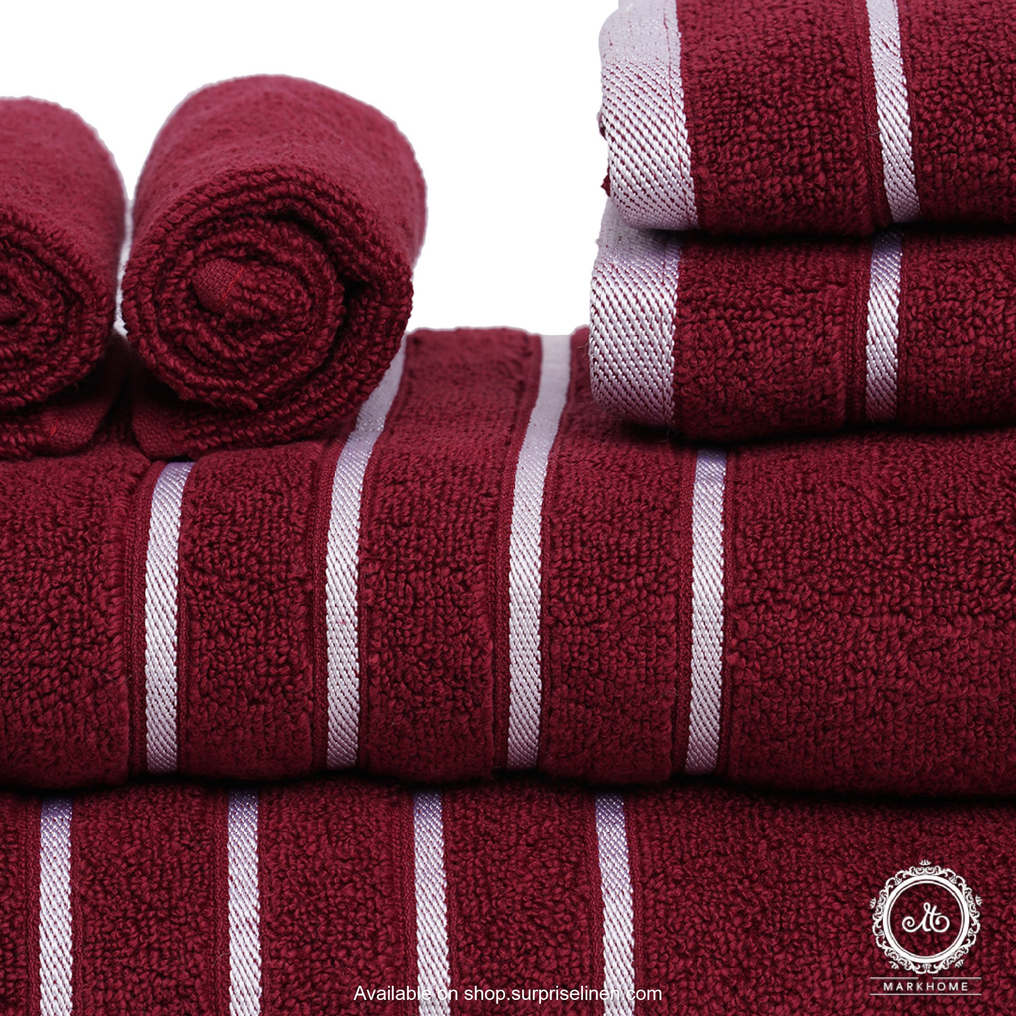 Mark Home - 100% Cotton 500 GSM Zero Twist Anti Microbial Treated Simply Soft Gift Set of 06 Pcs (Maroon)