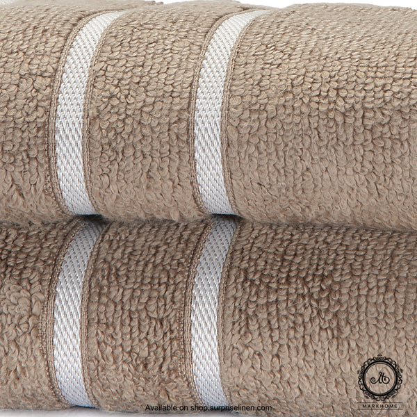 Mark Home - 100% Cotton 500 GSM Zero Twist Anti Microbial Treated Simply Soft Hand Towel (Beige)