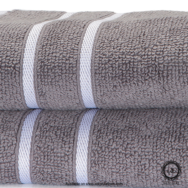 Mark Home - 100% Cotton 500 GSM Zero Twist Anti Microbial Treated Simply Soft Hand Towel (Grey)