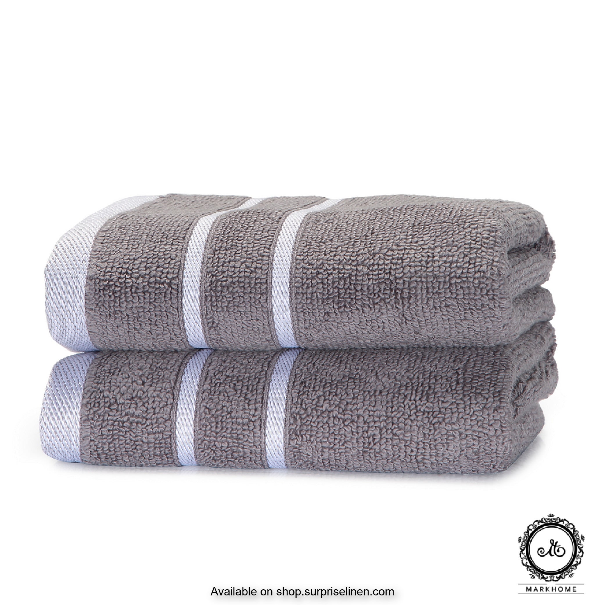 Mark Home - 100% Cotton 500 GSM Zero Twist Anti Microbial Treated Simply Soft Hand Towel (Grey)