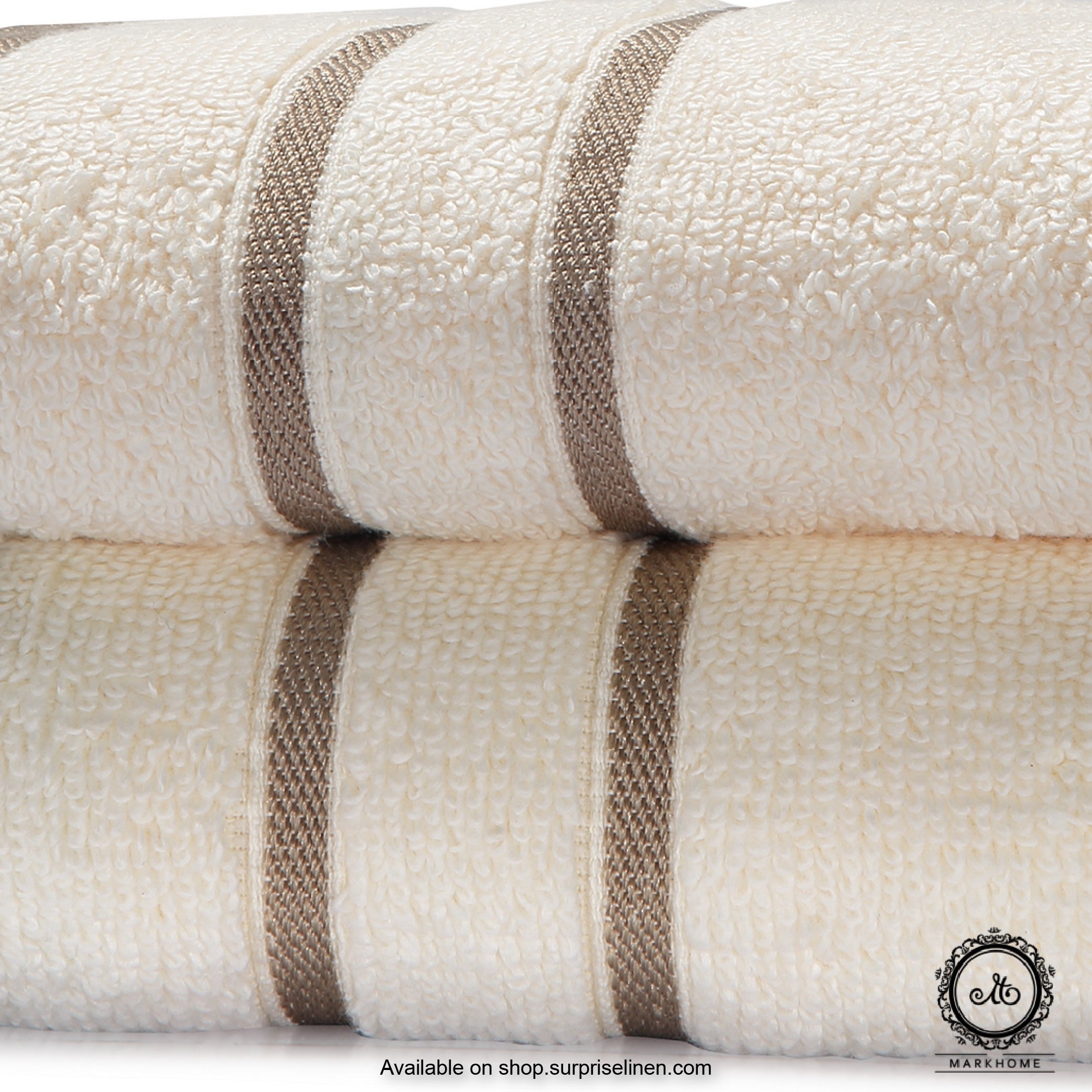 Mark Home - 100% Cotton 500 GSM Zero Twist Anti Microbial Treated Simply Soft Hand Towel (Ivory)