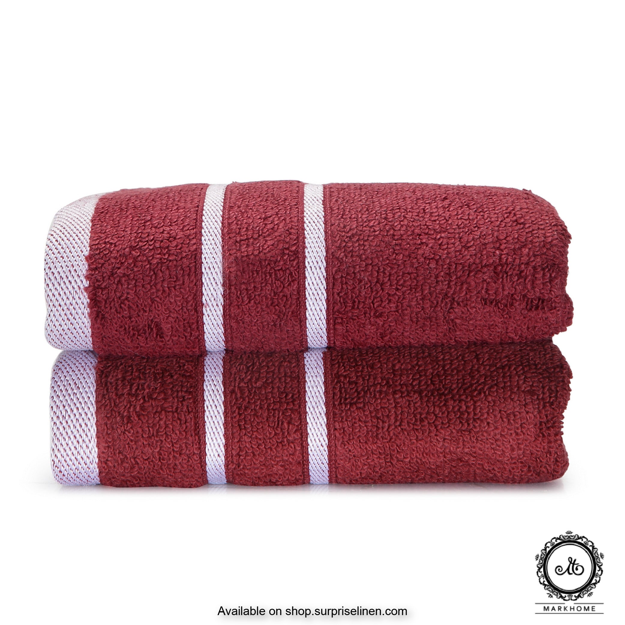 Mark Home - 100% Cotton 500 GSM Zero Twist Anti Microbial Treated Simply Soft Hand Towel (Maroon)