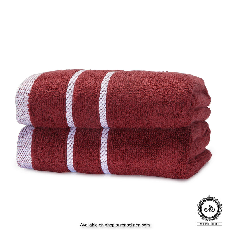 Mark Home - 100% Cotton 500 GSM Zero Twist Anti Microbial Treated Simply Soft Hand Towel (Maroon)