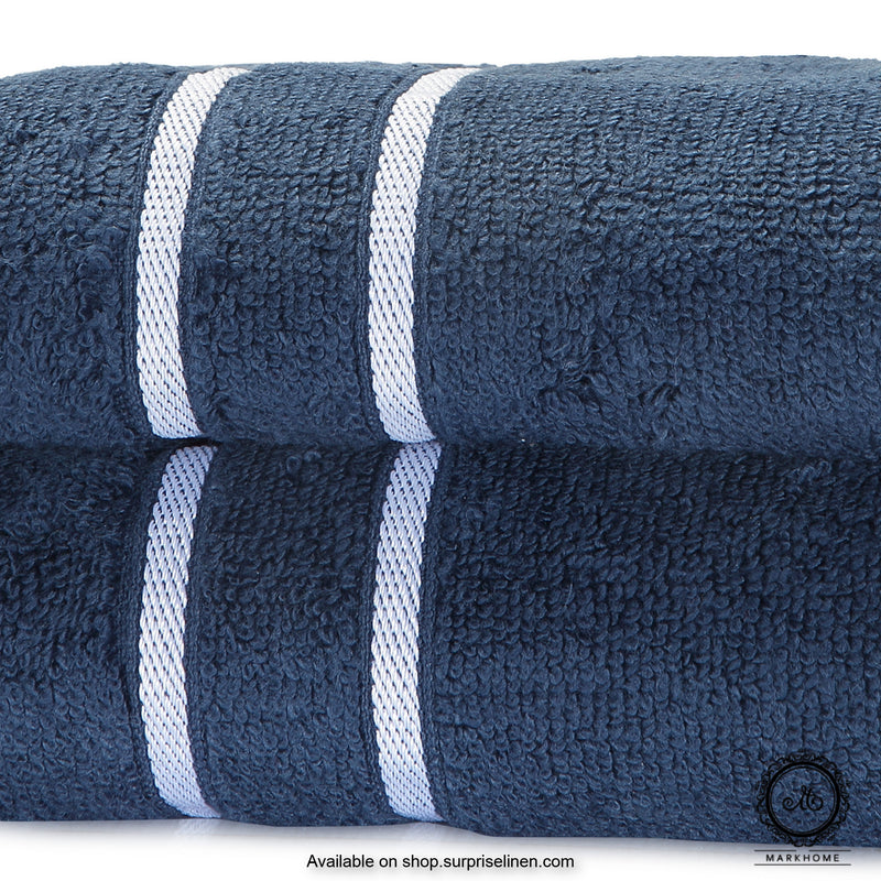 Mark Home - 100% Cotton 500 GSM Zero Twist Anti Microbial Treated Simply Soft Hand Towel (Navy)