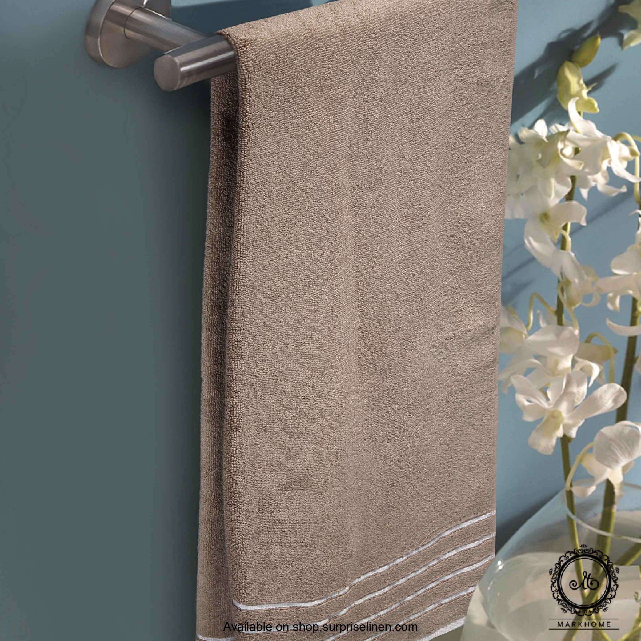 Mark Home - 100% Cotton 500 GSM Zero Twist Anti Microbial Treated Simply Soft Ladies Towel (Beige)