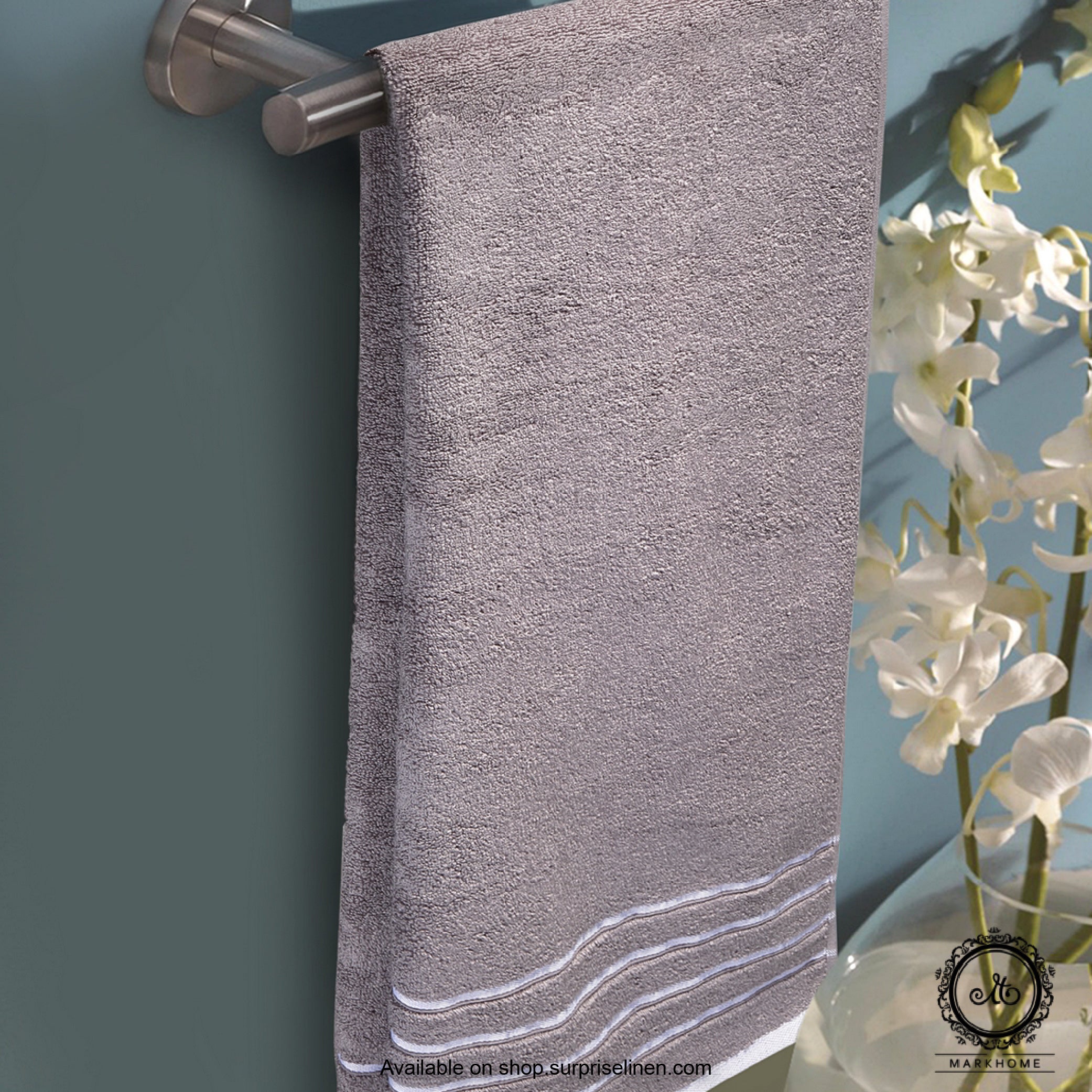 Mark Home - 100% Cotton 500 GSM Zero Twist Anti Microbial Treated Simply Soft Ladies Towel (Grey)