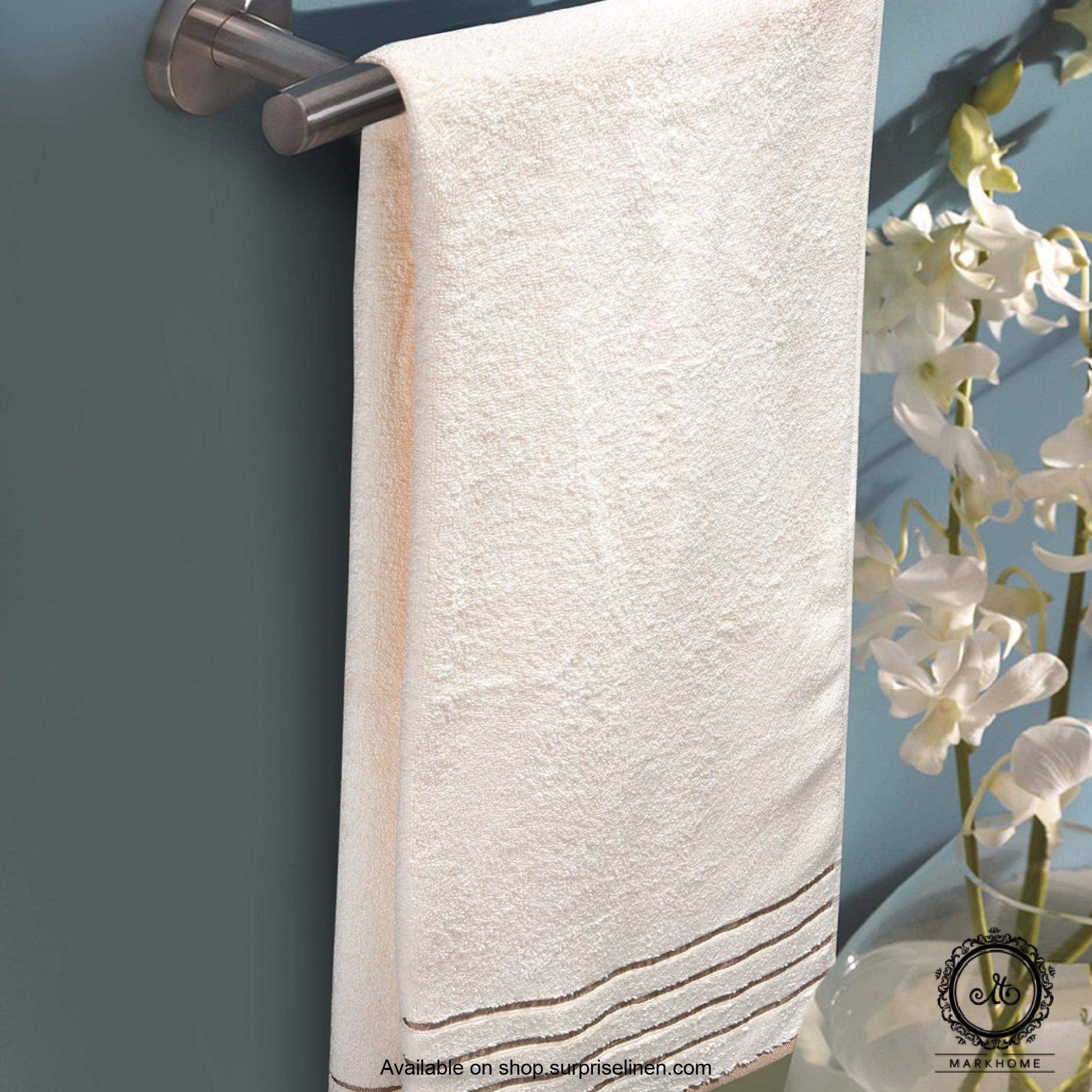 Mark Home - 100% Cotton 500 GSM Zero Twist Anti Microbial Treated Simply Soft Ladies Towel (Ivory)